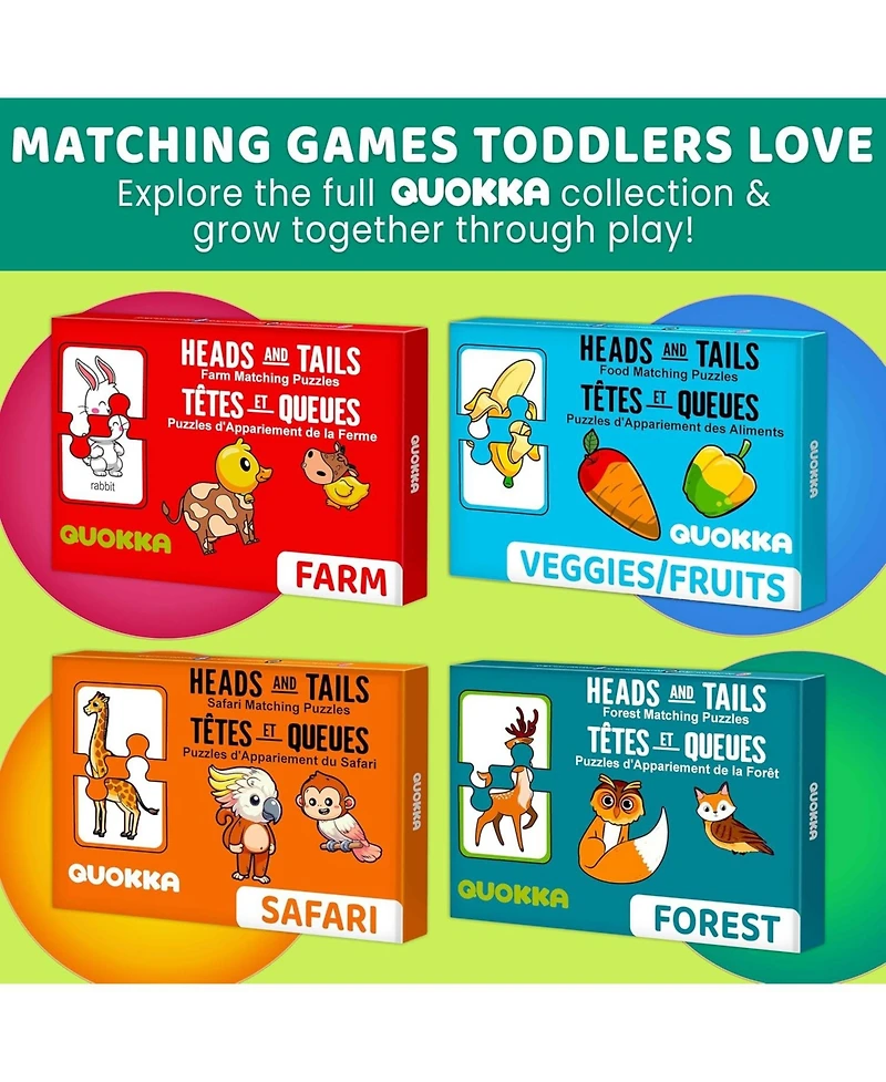 Quokka 16 Pairs of Wood Animals - Memory Matching Games for 2-4 Ages