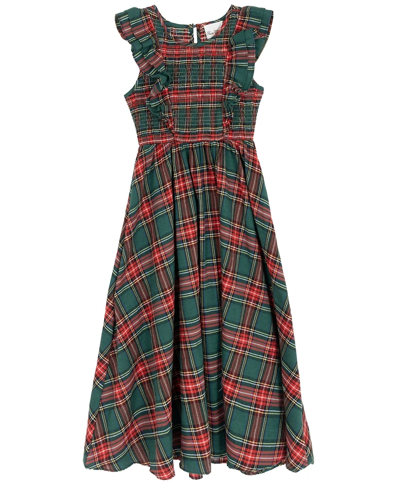 Rare Editions Girls 7-16 Woven Smocked Sleeveless Bodice Dress