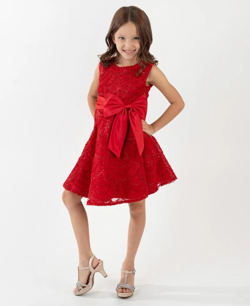 Rare Editions Girls 2T-6X Soutache Hi-Low Sleeveless Dress