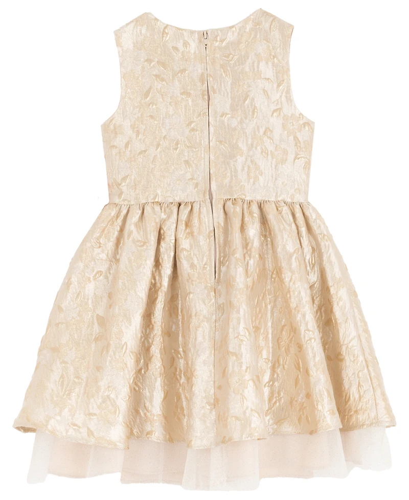 Rare Editions Girls 2T-6X Brocade Sleeveless Dress