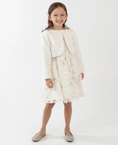 Rare Editions Girls 2T-6X 2-Piece Bolero and Round Neck Dress Set