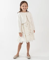 Rare Editions Girls 2T-6X 2-Piece Bolero and Round Neck Dress Set