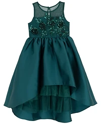 Rare Editions Girls 2T-6X Sequin Applique Illusion Dress