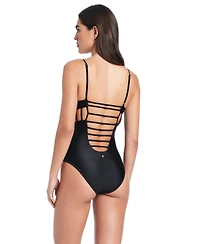 Red Carter Cross Side Cut Out One-Piece Swimsuit