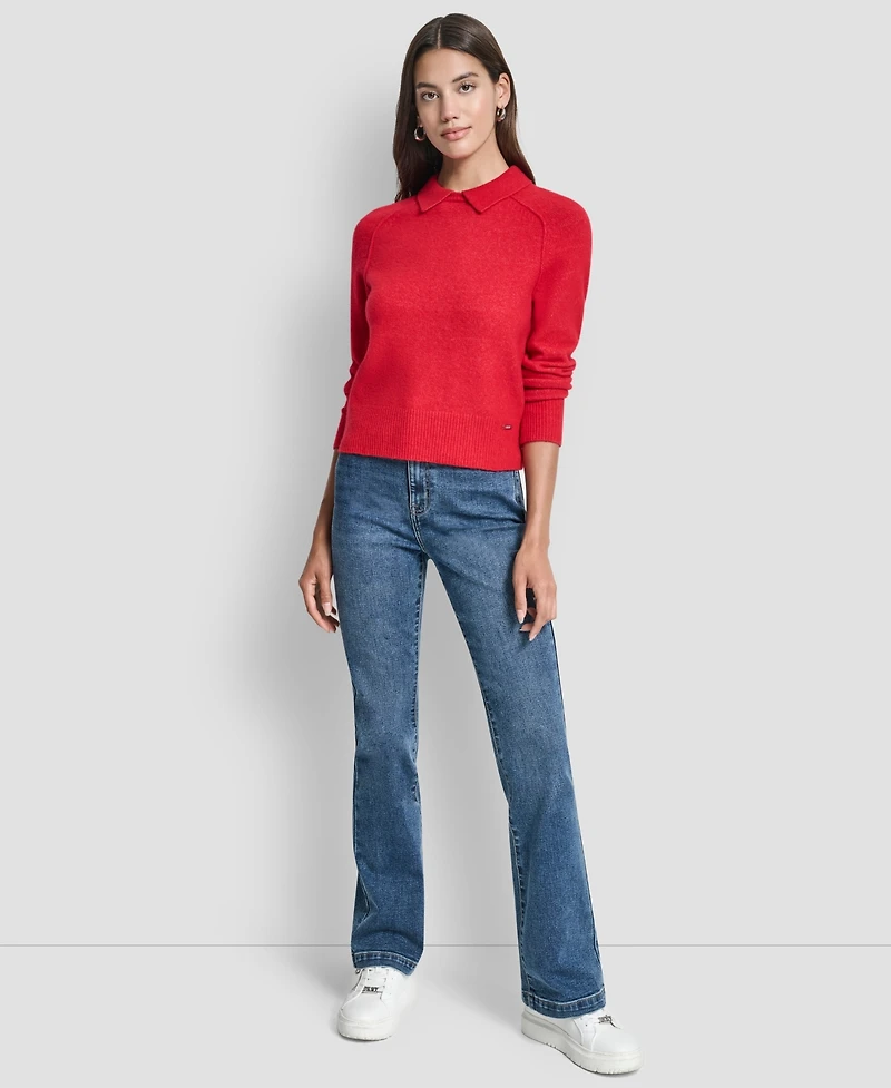 Dkny Jeans Petite Pullover Polo Sweater