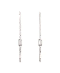 Lauren Ralph Lauren Cubic Zirconia Sterling Silver Patterned Hoop Earrings