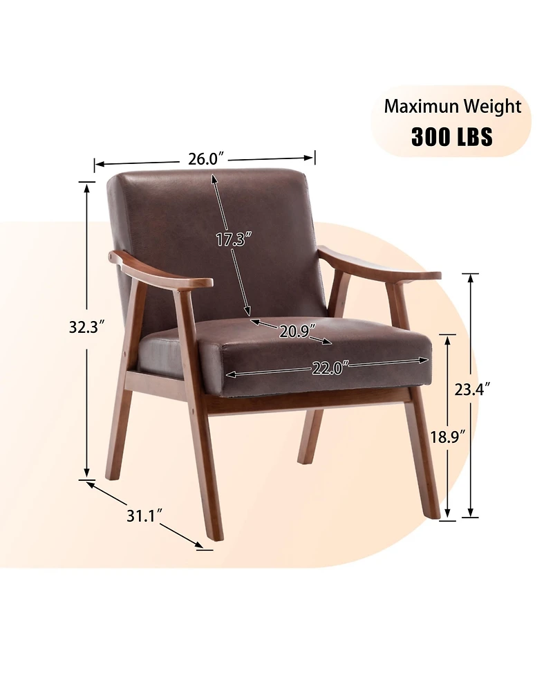 Jujabu Living Room Chair with Solid Wood Frame
