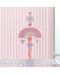 Bedtime Originals Rainbow Hearts Pink/Purple Musical Baby Crib Mobile Soother Toy