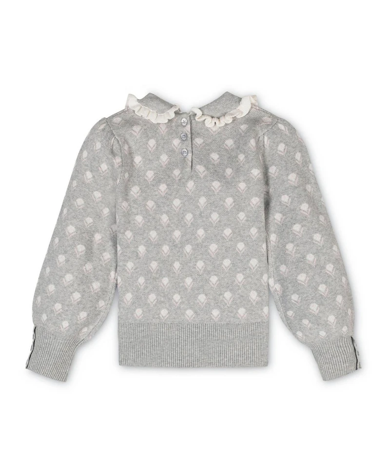Hope & Henry Little and Big Girls' Organic Long Sleeve Peter Pan Collar Sweater