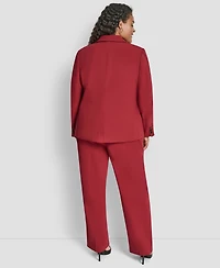 Dkny Plus Notch Collar Long Sleeve Blazer