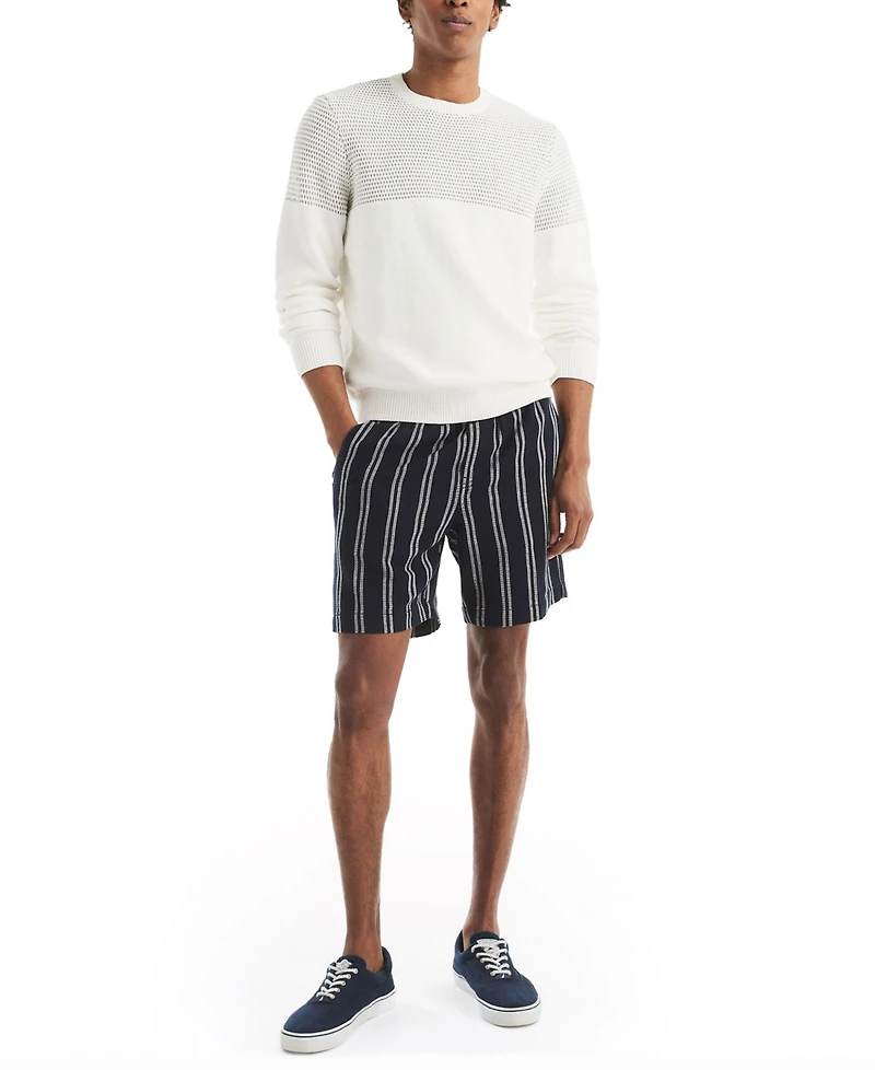 Nautica Men's Textured Colorblocked Crewneck Sweater