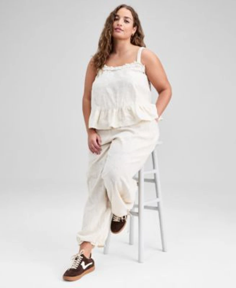 Now This Trendy Plus Size Jacquard Top Drawstring Pants Macys Exclusive