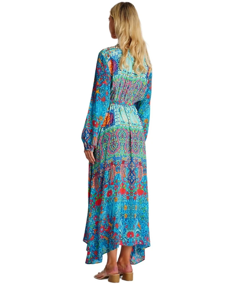 La Moda Clothing Women's Rossie Maxi Belted Wrap Cover Up Dress