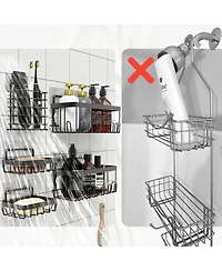 Cheer Collection 5-Pack Stainless Steel Shower Caddy – Self-Draining, Heavy-Duty Wall Organizer