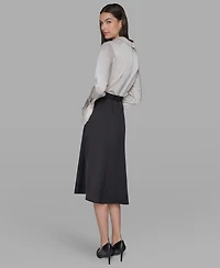 Karl Lagerfeld Paris Women's Two Tone Collared Shirt Dress