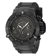 Invicta Men's 37040 Subaqua Quartz 3 Hand Black, Silver, Dark Grey Dial Watch