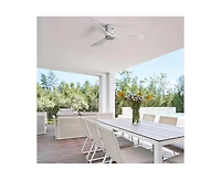 52-inch Modern Sliver 3 Solid Wood Blade Ceiling Fan with 6-speed Remote Control and Forward Reverse Rotation Function for Indoor