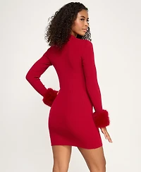 Bcx Juniors' Long Sleeve Mock Neck Slim Sweater Dress