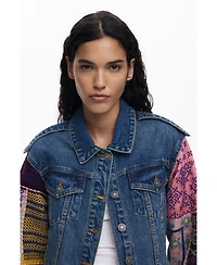 Desigual Women's Denim jacket with combined sleeves