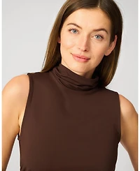 Cable & Gauge Women's Sculpt Sleeveless Turtleneck Tank