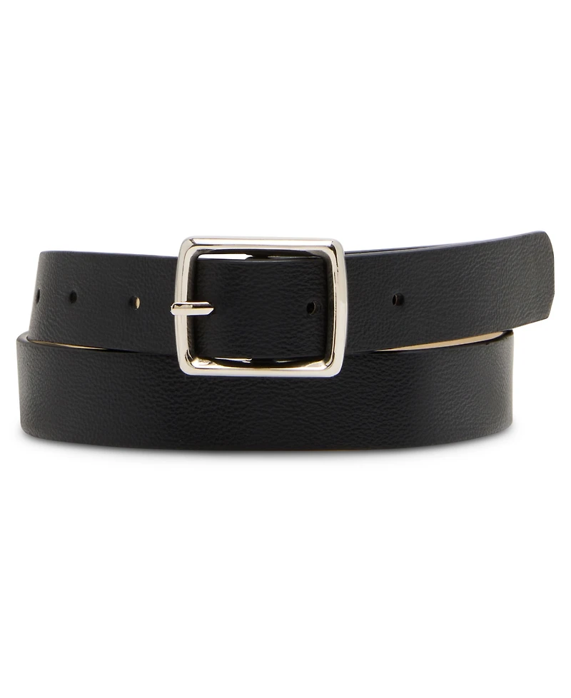 Steve Madden Women's 2 Piece Smooth and Textured Belts