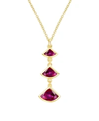 Macy's Lab-Grown Ruby Pendant Necklace (1-1/5 ct. t.w.) in 14K Gold Over Sterling Silver