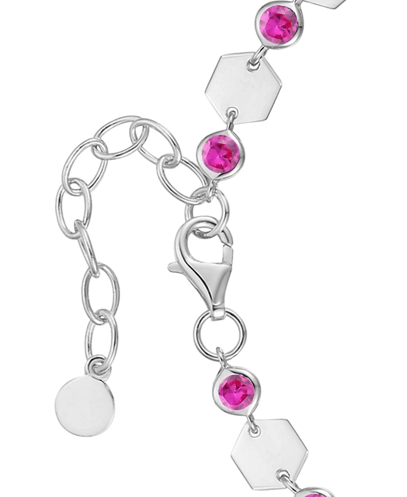 Macy's Lab-Grown Ruby Luna Bracelet (2-1/5 ct. t.w.) in Sterling Silver