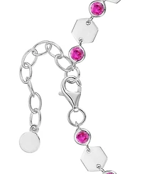 Macy's Lab-Grown Ruby Luna Bracelet (2-1/5 ct. t.w.) in Sterling Silver