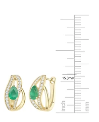 Macy's Emerald (5/8 ct. t.w.) and Diamond (1/3 Drop Earrings 14K Gold (also White Sapphire & Ruby)