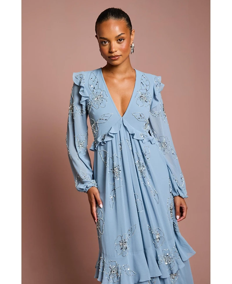 Coast Women's Embellished Flower Georgette Midi Dress