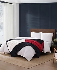 Tommy Hilfiger Iconic Flag Sherpa Throw Blanket, 70" x 50"