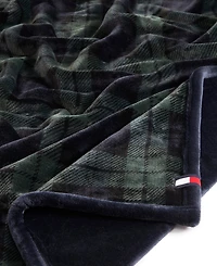 Tommy Hilfiger Printed Plush Plaid Throw Blanket, 70" x 50"
