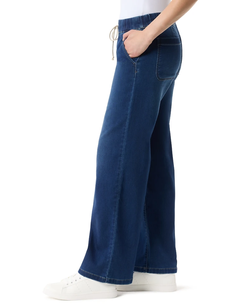 Gloria Vanderbilt Petite Knit Wide Leg Jeans