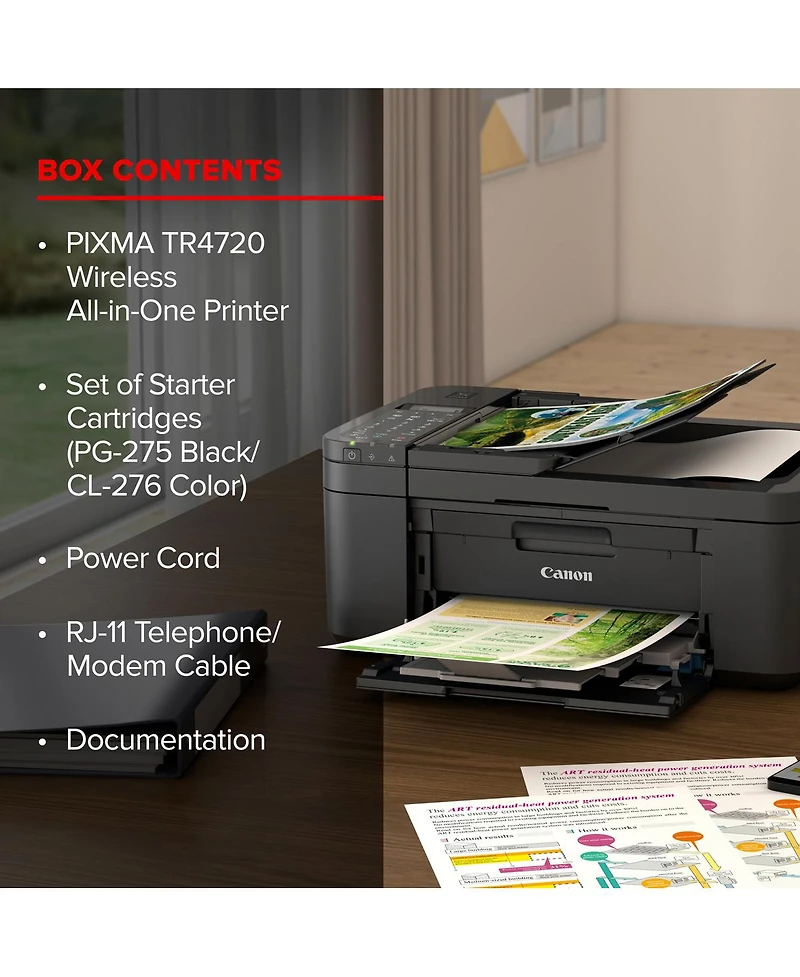 Canon Pixma TR4720 Wireless All-In-One Inkjet Printer, Black