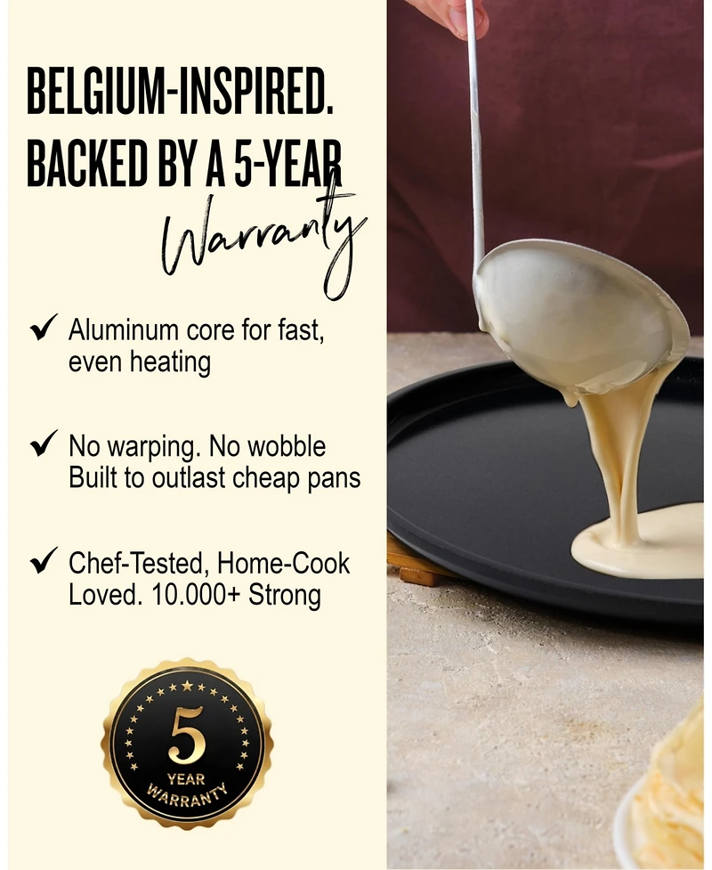 Alva Energy 11" Ceramic Nonstick Griddle Pan - Restaurant-Quality Results, Zero Chemicals