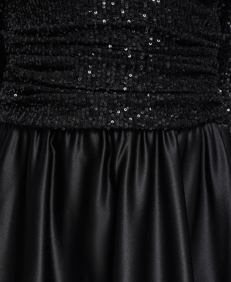 Jessica Howard Petite 3/4-Sleeve V-Neck Sequin Midi Dress