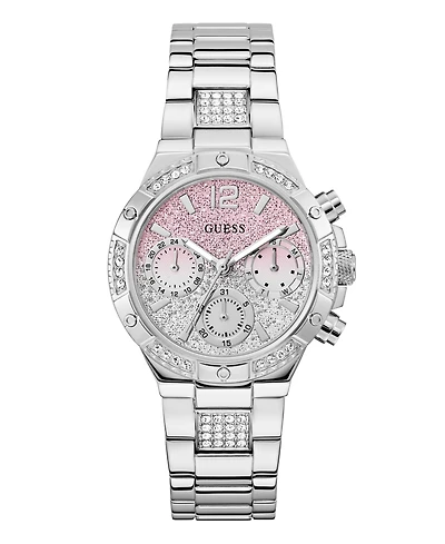 Guess Women's Silver-Tone Multi-Function Watch, 38mm