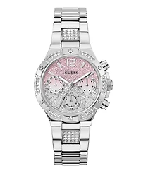 Guess Women's Silver-Tone Multi-Function Watch, 38mm