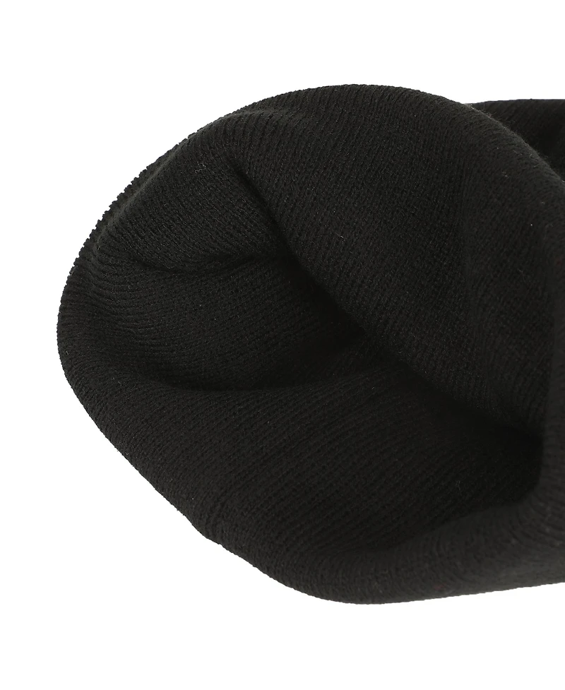 Stranger Things Men's Hellfire Club Embroidery On Black Acrylic Knit Cuff Beanie