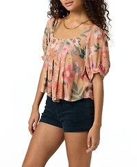 O'Neill Women's Aubrielle Floral Print Short Sleeves Top