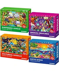 Quokka 4xSET 100 Piece Puzzles for Kids Ages 4-6 – Search and Find Artist-Crafted Illustrations