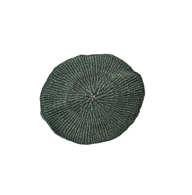 Evergreen Spirit Holiday Basket Handwoven Green & White Sisal Straw Basket Tote