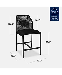Best Choice Products Set of 2 Indoor Outdoor Counter Height Barstools w/ All-Weather Rope & Aluminum
