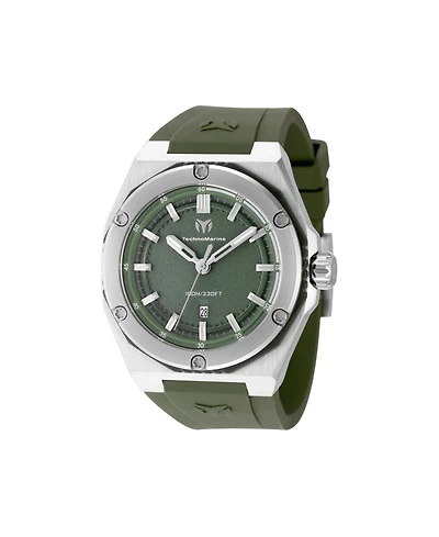 Technomarine Men's Tm-416067 Coral Quartz 3 Hand Olive Green Dial Watch