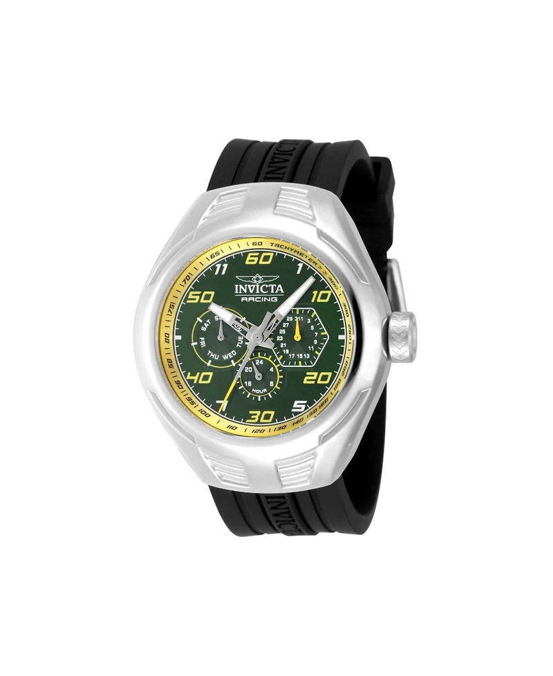 Invicta Men's 47728 Invicta Racing Quartz Chronograph Green, Yellow Dial Watch