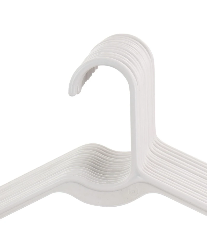 Elama Home 50 Piece Plastic Hanger Set with Notched Shoulders in White