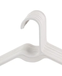 Elama Home 50 Piece Plastic Hanger Set with Notched Shoulders in White