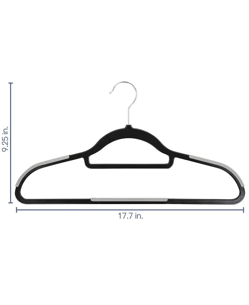 Elama Home 50 Piece Plastic Non Slip Hanger in Black and Gray