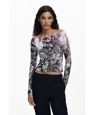 Desigual Women's T-shirt designed by Mr. Christian Lacroix