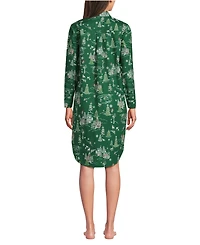 Lands' End Women's Cotton Poplin Long Sleeve Sleepshirt Nightgown